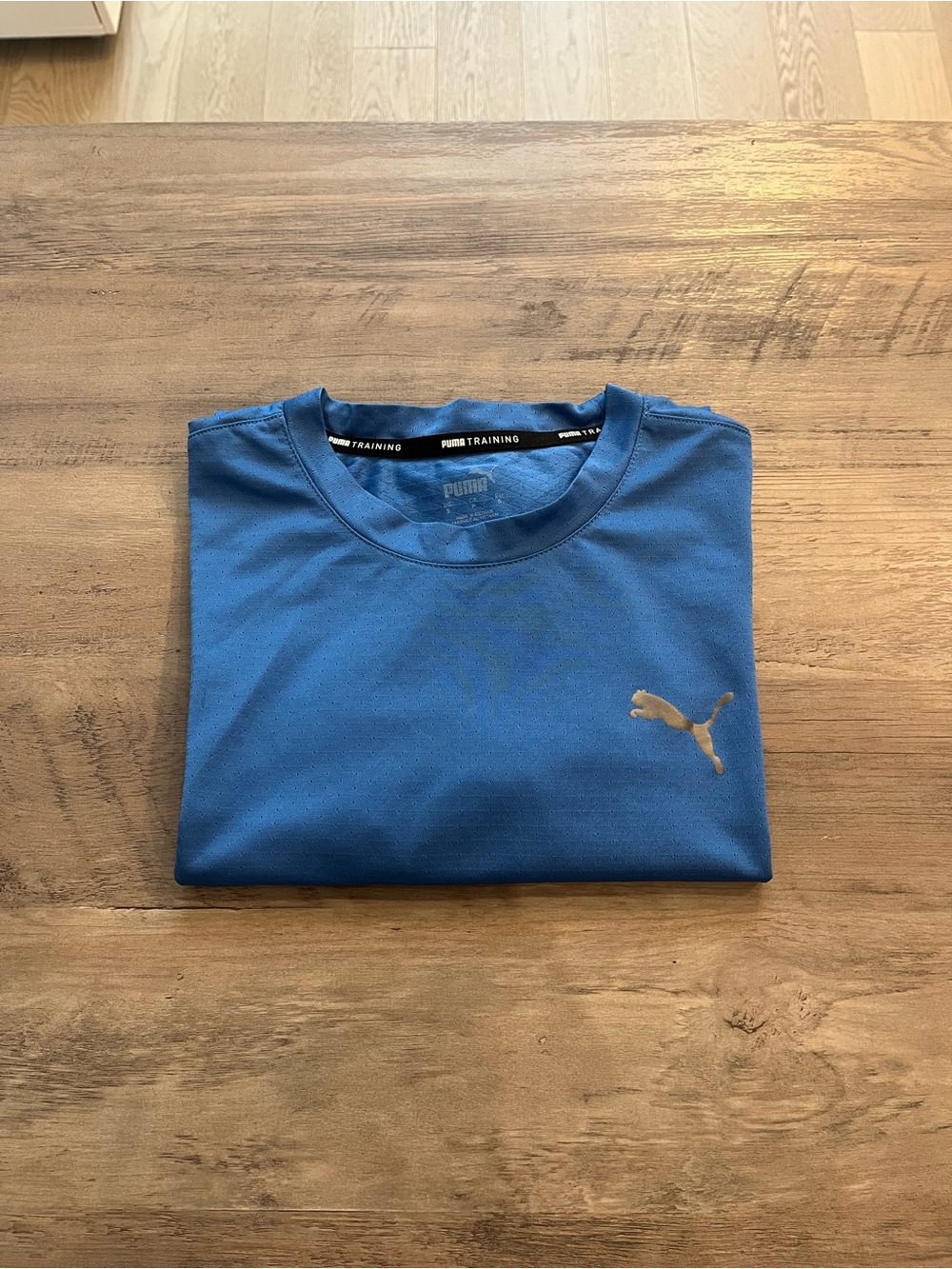 Puma Men’s Royal Blue Short Sleeve Training Tee with Gold Logo